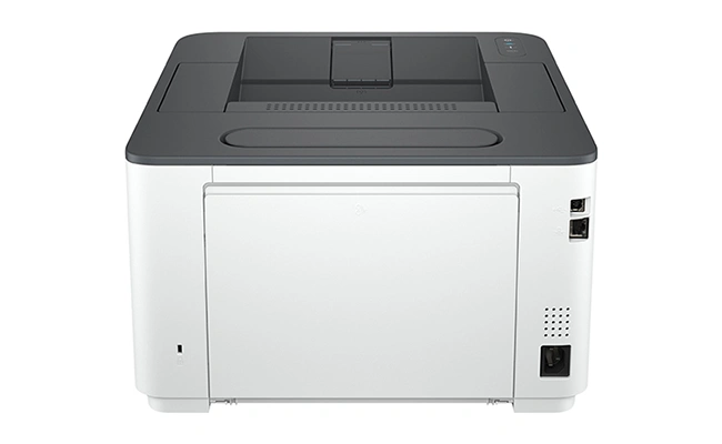 در این عکس یک پرینتر تک کاره لیزری 107w اچ پی نمایش داده شده است.