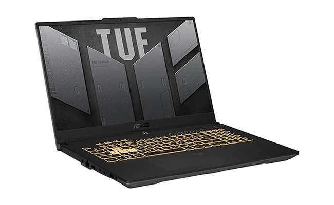 در این عکس یک لپ تاپ ایسوس TUF Gaming F17 FX707VI-HX036 نمایش داده شده است.