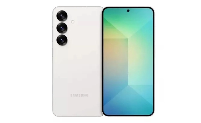 در این عکس نمای جلو و عقب یک گوشی موبایل سامسونگ Galaxy S25 Plus نمایش داده شده است.