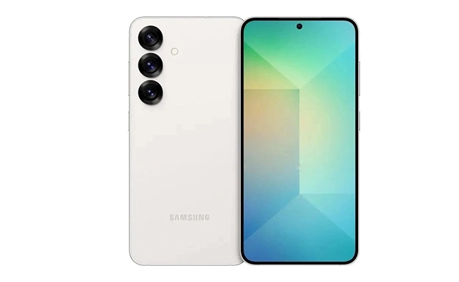 در این عکس نمای پشت و جلوی موبایل سامسونگ Galaxy S25 Slim نمایش داده شده است.