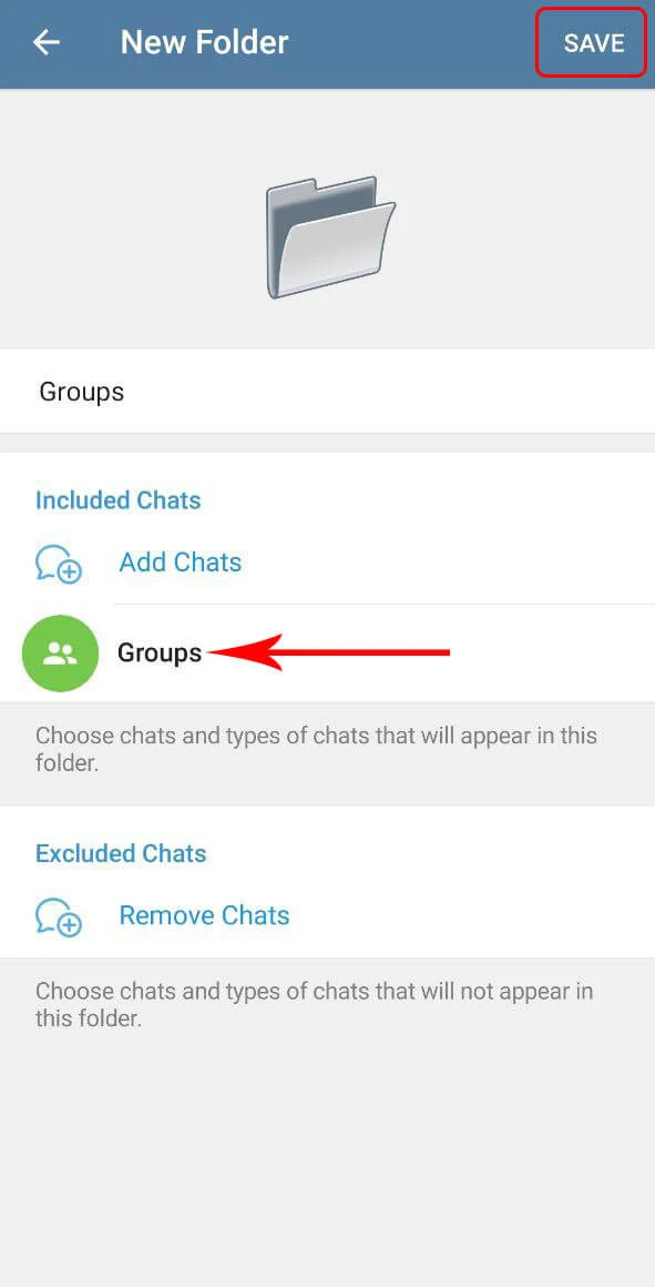 پوشه بندی چت ها، گفتگوها و کانال ها در تلگرام