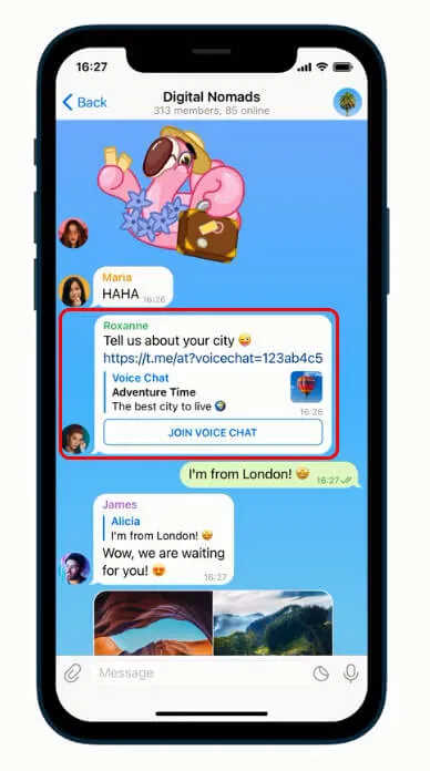 ویس چت 2.0 در تلگرام