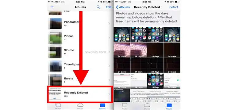آموزش بازیابی عکس های پاک شده در آیفون