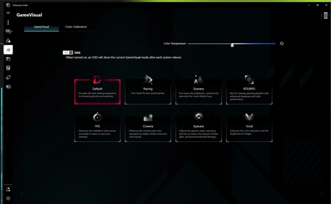 نرم افزار ROG GameVisual در لپ تاپ ROG Strix G18 G814JIR-N6072