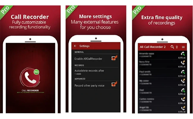 برنامه All Call Recorder اسکرین شات برنامه All Call Recorder