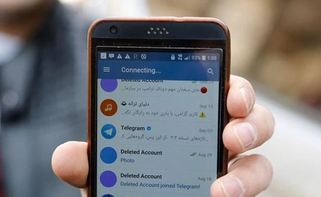 صفحه تلگرام در حال connecting