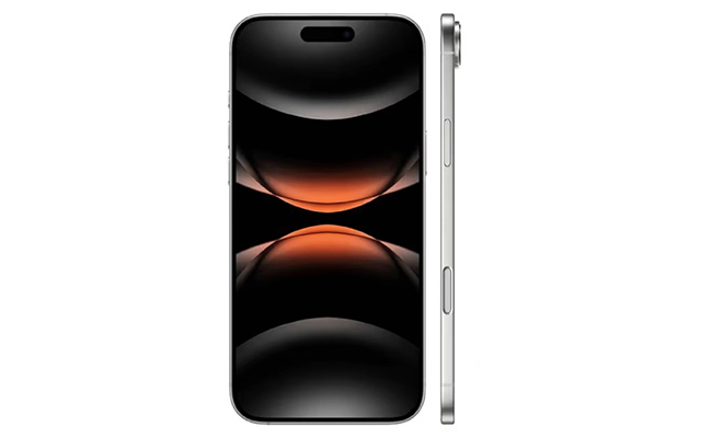در این عکس نمای روبرو جانبی یک گوشی موبایل iPhone 17 Air اپل نمایش داده شده است.