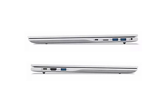 در این عکس پورت‌های لپ تاپ 16 اینچی ایسر مدل Aspire Lite AL16 52P 32E3-i3 نمایش داده شده است.