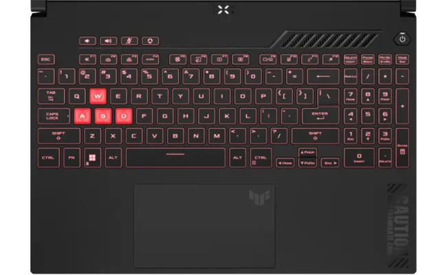 لپ تاپ TUF Gaming A15 FA507NUR-LP005 ایسوس R7 16GB  نما تاچ پد و کیبورد