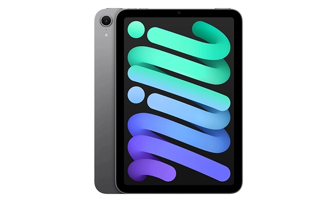 در این عکس دو آیپد iPad mini 7 (2024) WIFI اپل 256 گیگابایت رم 8 گیگابایت از پشت و جلو بر روی هم نمایش داده شده است.