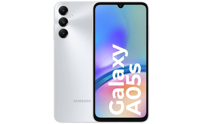 گوشی موبایل سامسونگ Galaxy A05s با حافظه داخلی ۶۴ گیگابایت و رم ۴ گیگابایت نما از جلو و پشت