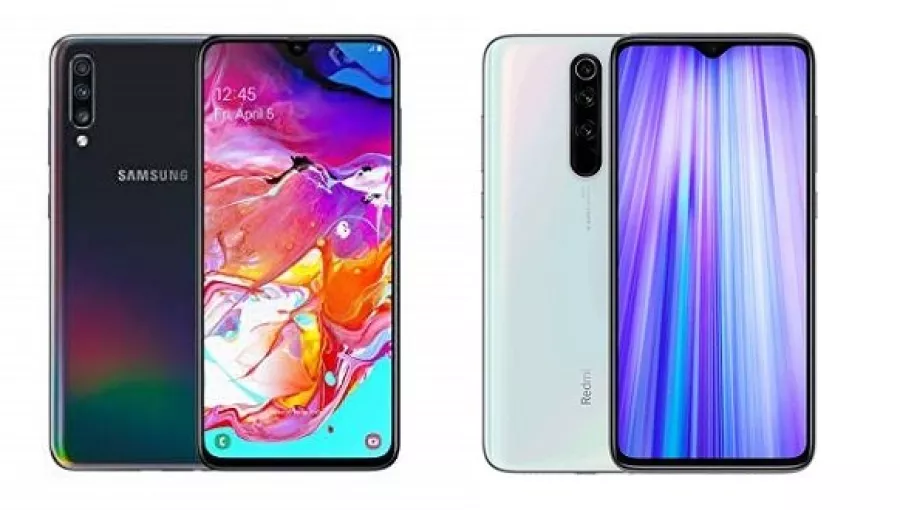 مقایسه گلکسی A70 سامسونگ با Redmi Note 8 Pro شیائومی