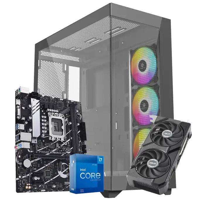 کیس اسمبل شده LogiKey LK-C540B-i7(12700K)-32GB-2TB+250SSD-O8G